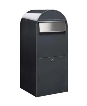 BOBI Brievenbus Jumbo - RAL 7016 - Donkergrijs en RVS Klep